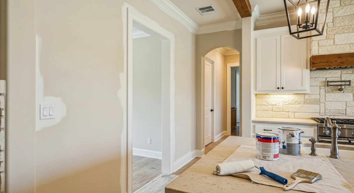 Freshly painted interior room with clean walls
